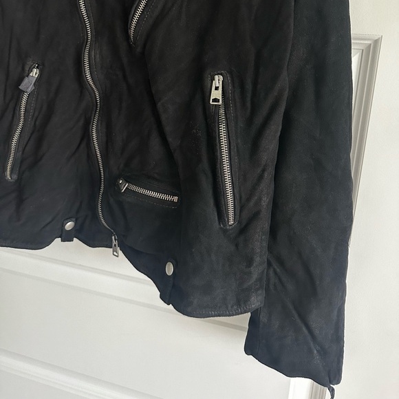 ALLSAINTS Iro Biker Jacket 100% Goat Suede - Picture 6 of 15